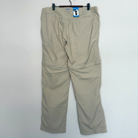 Columbia PFG Womens Convertible Pants Size Large Beige Straight Leg Lightweight - Picture 4 of 9